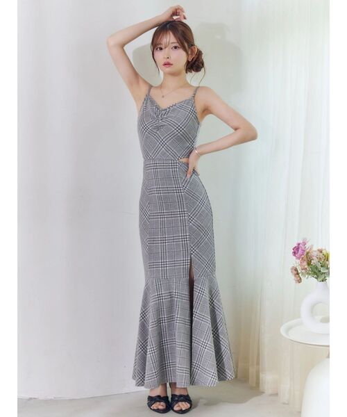 EATME(イートミー)の「2WAYセットチェックキャミワンピース(ワンピース・レディース・グレー/アイボリー/ブラック・FREE)」の12枚目の写真