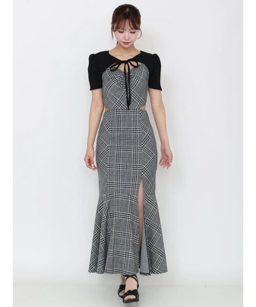 EATME(イートミー)の「2WAYセットチェックキャミワンピース(ワンピース・レディース・グレー/アイボリー/ブラック・FREE)」の15枚目の写真