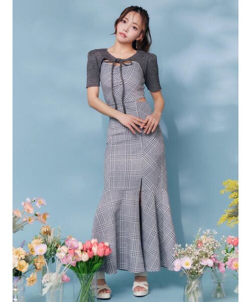 EATME(イートミー)の「2WAYセットチェックキャミワンピース(ワンピース・レディース・グレー/アイボリー/ブラック・FREE)」の17枚目の写真