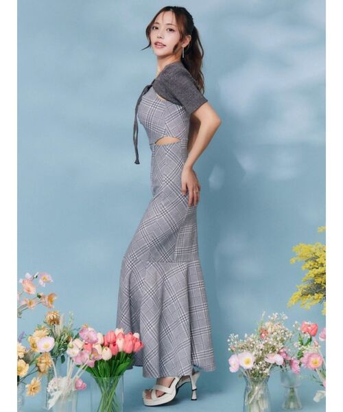 EATME(イートミー)の「2WAYセットチェックキャミワンピース(ワンピース・レディース・グレー/アイボリー/ブラック・FREE)」の18枚目の写真