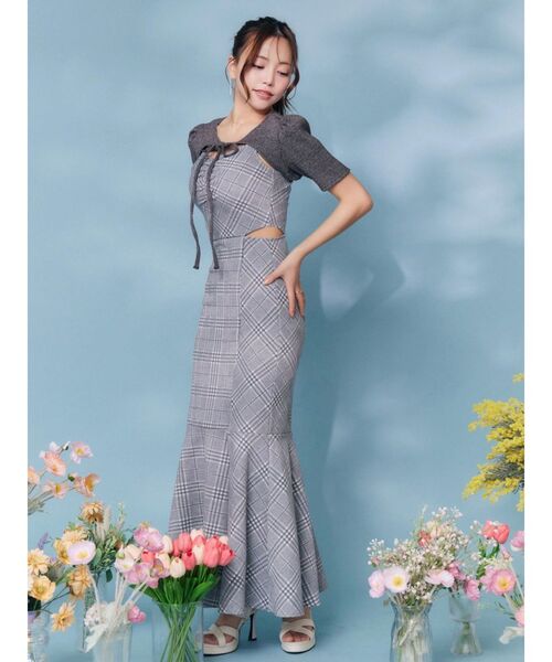 EATME(イートミー)の「2WAYセットチェックキャミワンピース(ワンピース・レディース・グレー/アイボリー/ブラック・FREE)」の19枚目の写真