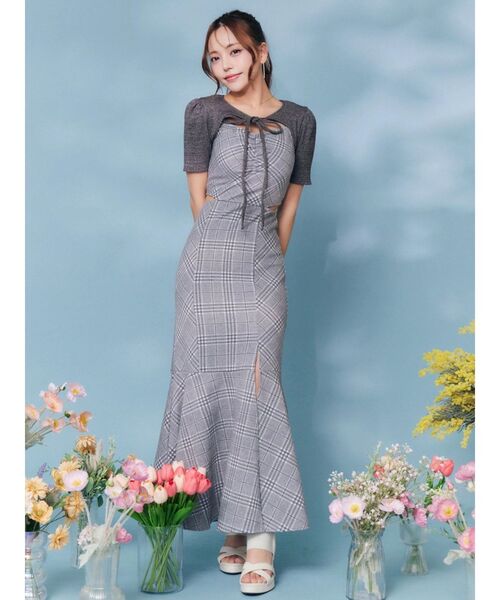 EATME(イートミー)の「2WAYセットチェックキャミワンピース(ワンピース・レディース・グレー/アイボリー/ブラック・FREE)」の20枚目の写真