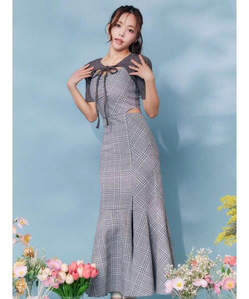 EATME(イートミー)の「2WAYセットチェックキャミワンピース(ワンピース・レディース・グレー/アイボリー/ブラック・FREE)」の22枚目の写真