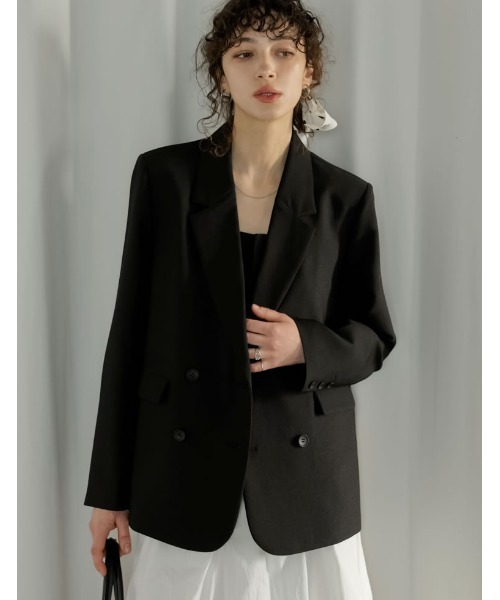 Re:EDIT（リエディ）の「[2026S/S PRE ORDER][UVカット]ドライタッチホップサックダブルテーラードジャケット（テーラードジャケット・レディース・ブラウン/ベージュ/グレー/ブラック・LARGE/MEDIUM）」の6枚目の写真