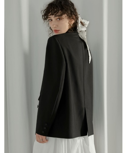 Re:EDIT（リエディ）の「[2026S/S PRE ORDER][UVカット]ドライタッチホップサックダブルテーラードジャケット（テーラードジャケット・レディース・ブラウン/ベージュ/グレー/ブラック・LARGE/MEDIUM）」の8枚目の写真
