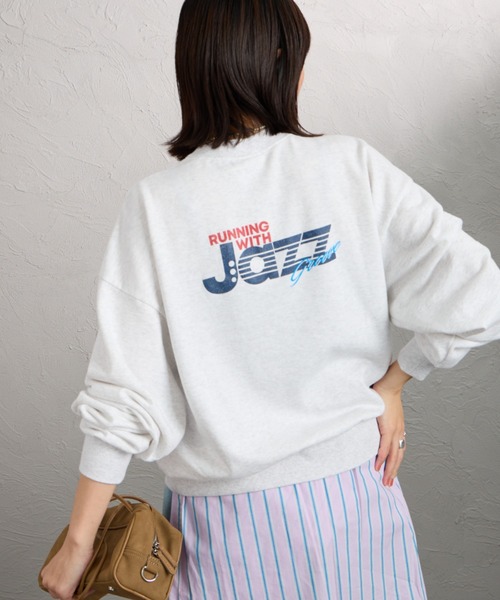 THE SHINZONE(ザ シンゾーン)の「【THE SHINZONE/ザ シンゾーン】JAZZ GROOVE バックプリント スウェット(スウェット・レディース・ネイビー/グレー・0)」の2枚目の写真