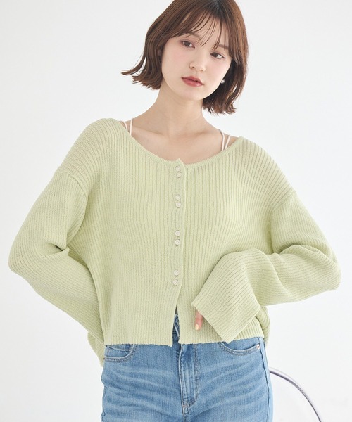 earth music&ecology(アースミュージックアンドエコロジー)の「【2026SS】リブクロップドカーディガン(カーディガン/ボレロ・レディース・ミント/ブラック/アイボリー・FREE)」の19枚目の写真