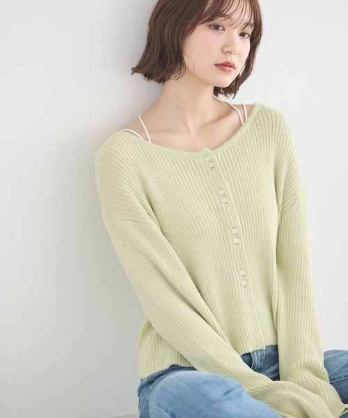 earth music&ecology(アースミュージックアンドエコロジー)の「【2026SS】リブクロップドカーディガン(カーディガン/ボレロ・レディース・ミント/ブラック/アイボリー・FREE)」の20枚目の写真