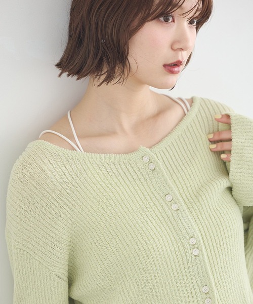 earth music&ecology(アースミュージックアンドエコロジー)の「【2026SS】リブクロップドカーディガン(カーディガン/ボレロ・レディース・ミント/ブラック/アイボリー・FREE)」の21枚目の写真