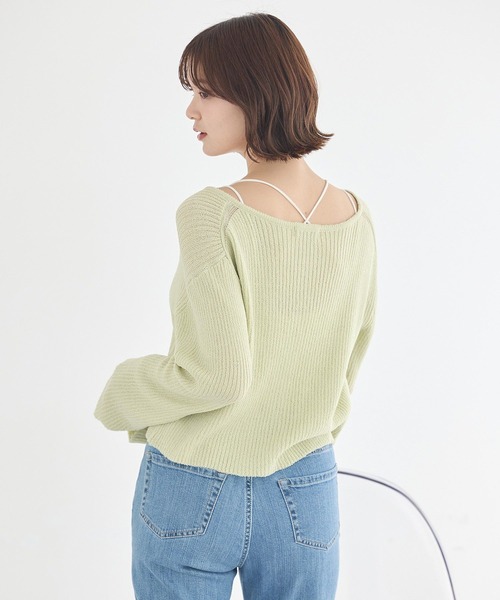 earth music&ecology(アースミュージックアンドエコロジー)の「【2026SS】リブクロップドカーディガン(カーディガン/ボレロ・レディース・ミント/ブラック/アイボリー・FREE)」の13枚目の写真