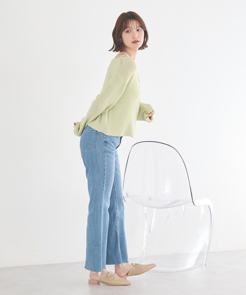 earth music&ecology(アースミュージックアンドエコロジー)の「【2026SS】リブクロップドカーディガン(カーディガン/ボレロ・レディース・ミント/ブラック/アイボリー・FREE)」の15枚目の写真