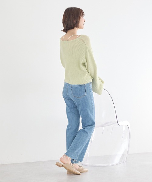 earth music&ecology(アースミュージックアンドエコロジー)の「【2026SS】リブクロップドカーディガン(カーディガン/ボレロ・レディース・ミント/ブラック/アイボリー・FREE)」の16枚目の写真