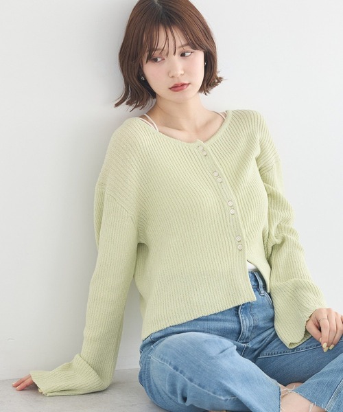 earth music&ecology(アースミュージックアンドエコロジー)の「【2026SS】リブクロップドカーディガン(カーディガン/ボレロ・レディース・ミント/ブラック/アイボリー・FREE)」の17枚目の写真