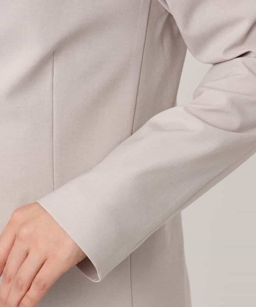 MK MICHEL KLEIN（エムケーミッシェルクラン）の「ドライタッチストレッチ カラーレスジャケット/イージーケア/洗える（ノーカラージャケット・レディース・ネイビー/グレイッシュベージュ・38/40）」の10枚目の写真