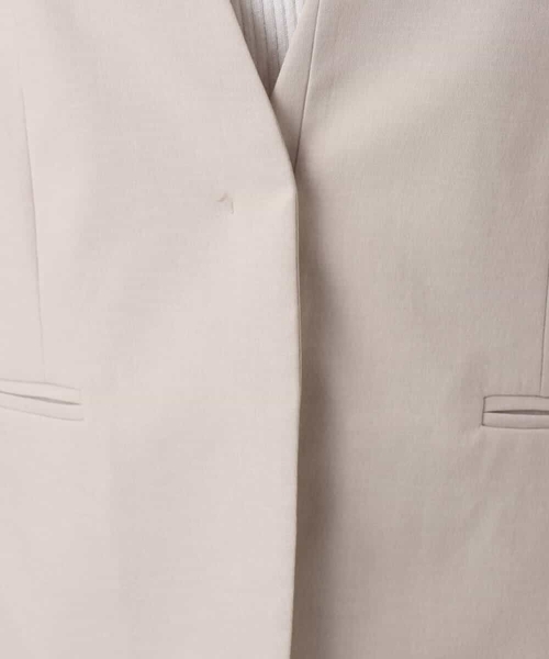 MK MICHEL KLEIN（エムケーミッシェルクラン）の「ドライタッチストレッチ カラーレスジャケット/イージーケア/洗える（ノーカラージャケット・レディース・ネイビー/グレイッシュベージュ・38/40）」の7枚目の写真