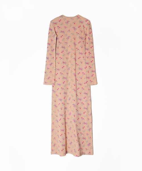 HOLIDAY(ホリデイ)の「SUPER RIB PADDED SHOULDER L/S DRESS (FLOWER) スーパーリブパディッドショルダーロングスリーブドレス (フラワー)(ワンピース・レディース・ベージュ・ONE SIZE)」の5枚目の写真
