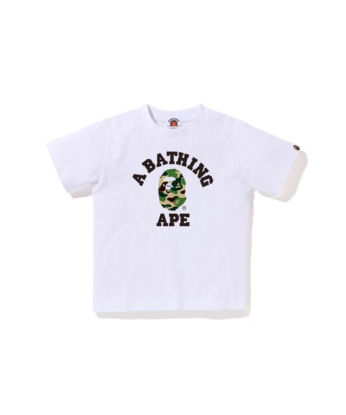 A BATHING APE（アベイシングエイプ）の「ABC CAMO COLLEGE TEE（Tシャツ/カットソー・キッズ・ブラック×ピンク/ホワイト×ピンク/ブラック×ブルー/ホワイト×グリーン/ブラック×グリーン/ホワイト×ブルー・90/130/110/100/140/120）」の2枚目の写真