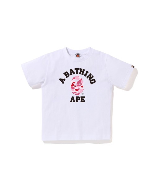 A BATHING APE（アベイシングエイプ）の「ABC CAMO COLLEGE TEE（Tシャツ/カットソー・キッズ・ブラック×ピンク/ホワイト×ピンク/ブラック×ブルー/ホワイト×グリーン/ブラック×グリーン/ホワイト×ブルー・90/130/110/100/140/120）」の3枚目の写真