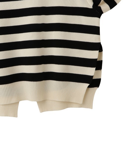 QUEENS COURT（クイーンズコート）の「サイドスリットニット×ペプラムヘムインナーSET≪手洗い可能≫（ニット/セーター・レディース・ネイビー/ホワイト系その他・M）」の8枚目の写真