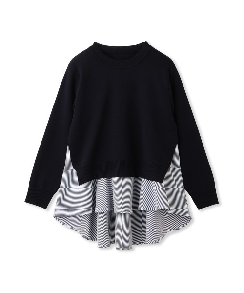 QUEENS COURT（クイーンズコート）の「サイドスリットニット×ペプラムヘムインナーSET≪手洗い可能≫（ニット/セーター・レディース・ネイビー/ホワイト系その他・M）」の15枚目の写真