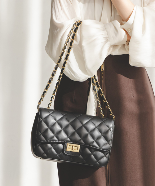 maison-vincent（メゾンヴァンサン）の「《WEB限定追加4》Maison Vincent/メゾンヴァンサン チェーンバッグ（ショルダーバッグ・レディース・ブラック/ベージュ・FREE）」の3枚目の写真