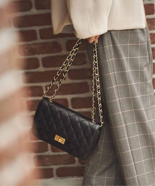 maison-vincent（メゾンヴァンサン）の「《WEB限定追加4》Maison Vincent/メゾンヴァンサン チェーンバッグ（ショルダーバッグ・レディース・ブラック/ベージュ・FREE）」の6枚目の写真