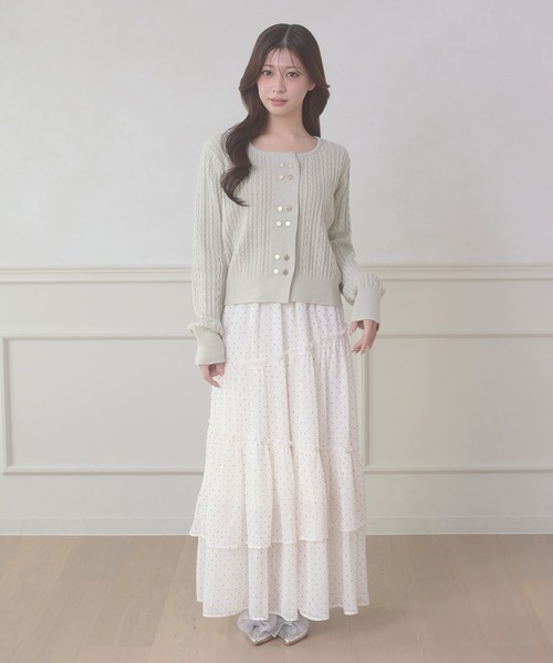 Ambre Neige(アンブルネージュ)の「w button cable knit cardigan / Wボタンケーブルニットカーディガン(カーディガン/ボレロ・レディース・ベビーピンク/ライトグリーン/アイボリー・FREE)」の18枚目の写真