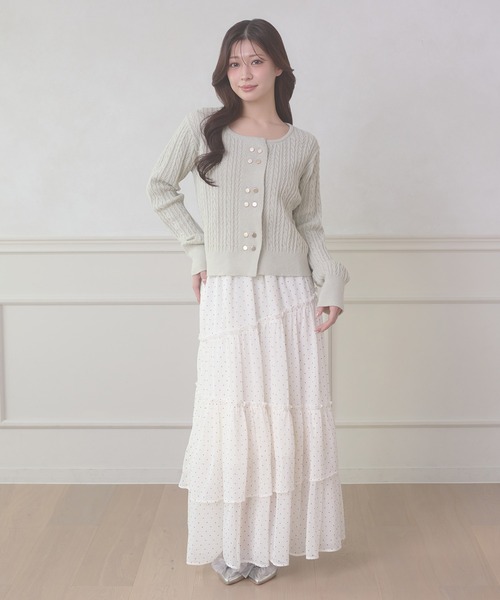 Ambre Neige(アンブルネージュ)の「w button cable knit cardigan / Wボタンケーブルニットカーディガン(カーディガン/ボレロ・レディース・ベビーピンク/ライトグリーン/アイボリー・FREE)」の19枚目の写真