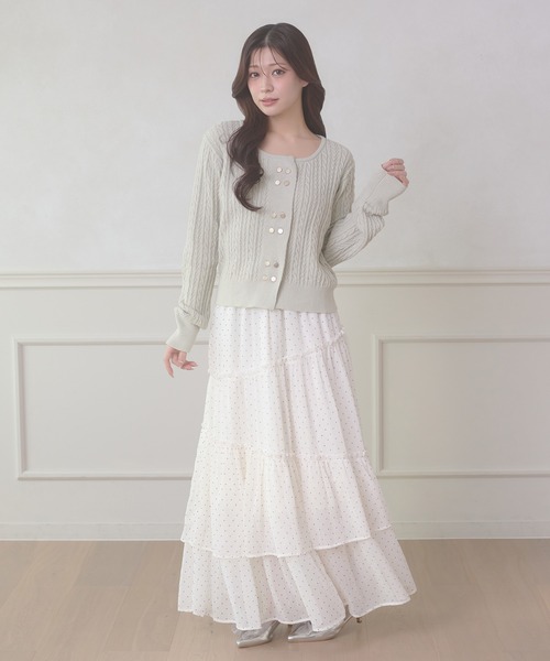 Ambre Neige(アンブルネージュ)の「w button cable knit cardigan / Wボタンケーブルニットカーディガン(カーディガン/ボレロ・レディース・ベビーピンク/ライトグリーン/アイボリー・FREE)」の20枚目の写真
