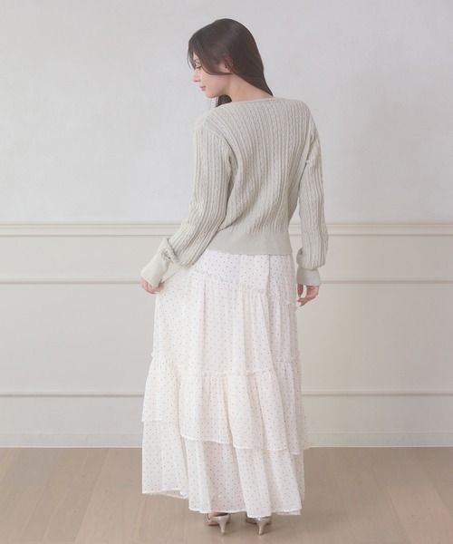 Ambre Neige(アンブルネージュ)の「w button cable knit cardigan / Wボタンケーブルニットカーディガン(カーディガン/ボレロ・レディース・ベビーピンク/ライトグリーン/アイボリー・FREE)」の21枚目の写真