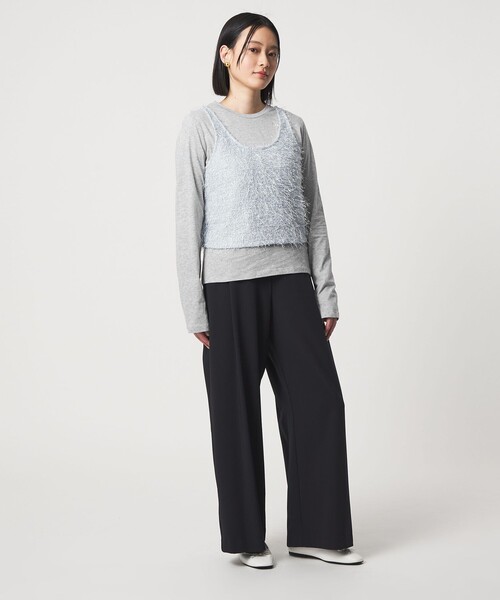 A DAY IN THE LIFE UNITED ARROWS（アデイインザライフユナイテッドアローズ）の「フリンジ×スパンコール キャミ＋カットソー ‐セットアイテム‐＜A DAY IN THE LIFE＞（Tシャツ/カットソー・レディース・オフホワイト/ブラック/その他1・FREE）」の19枚目の写真