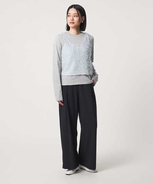 A DAY IN THE LIFE UNITED ARROWS（アデイインザライフユナイテッドアローズ）の「フリンジ×スパンコール キャミ＋カットソー ‐セットアイテム‐＜A DAY IN THE LIFE＞（Tシャツ/カットソー・レディース・オフホワイト/ブラック/その他1・FREE）」の20枚目の写真