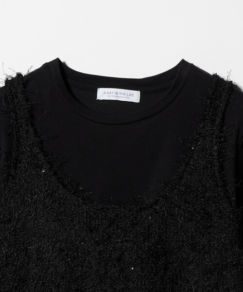 A DAY IN THE LIFE UNITED ARROWS（アデイインザライフユナイテッドアローズ）の「フリンジ×スパンコール キャミ＋カットソー ‐セットアイテム‐＜A DAY IN THE LIFE＞（Tシャツ/カットソー・レディース・オフホワイト/ブラック/その他1・FREE）」の14枚目の写真