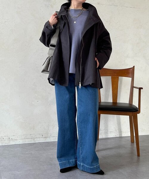 un dix cors(アンディコール)の「テントラインコート(ブルゾン・レディース・ベージュ/チャコールグレー・FREE)」の7枚目の写真