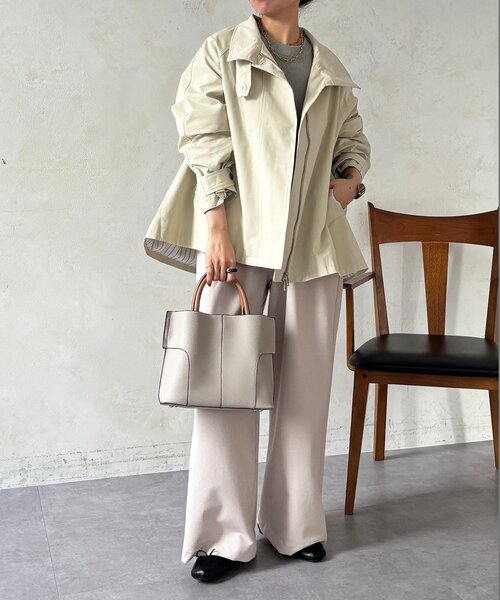 un dix cors(アンディコール)の「テントラインコート(ブルゾン・レディース・ベージュ/チャコールグレー・FREE)」の15枚目の写真