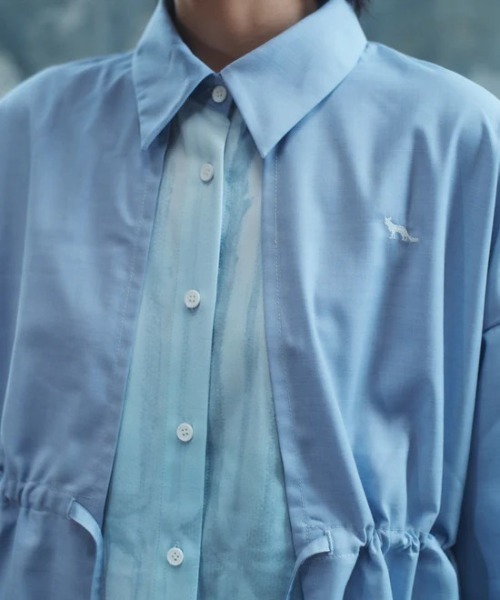 Etrarium(エトラリウム)の「静寂と青 Layered Shirts(Tシャツ/カットソー・レディース・サックスブルー/ブラック・FREE)」の4枚目の写真