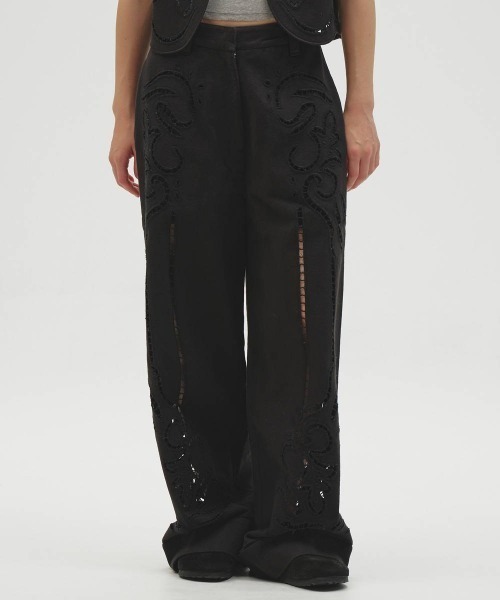 TODAYFUL(トゥデイフル)の「TODAYFUL Cut Lace Twill Pants カットレースツイルパンツ/12610701(その他パンツ・レディース・ブラック・36/38)」の1枚目の写真