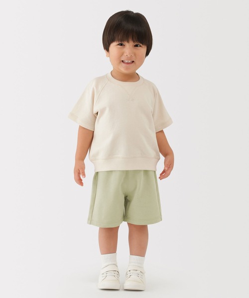 無印良品（ムジルシリョウヒン）の「ベビー おなかすっぽりライトスウェットハーフパンツ（その他パンツ・キッズ・チャコールグレー/キナリ/オレンジ系/ライトグリーン・80/100）」の8枚目の写真