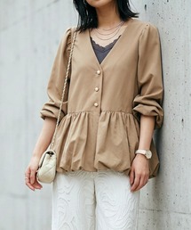 itto...（イット）の「バルーン切替パールボタンジャケット（ノーカラージャケット）」