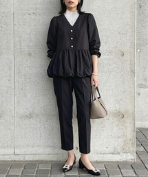 itto...（イット）の「バルーン切替パールボタンジャケット（ノーカラージャケット）」