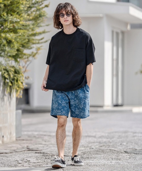 CAMBIO(カンビオ)の「mt10332-裾ドローコード付きシアサッカーTシャツ(BP-BFS0104)(Tシャツ/カットソー・メンズ・グレー/ブラック/ネイビー・S/M/L)」の17枚目の写真