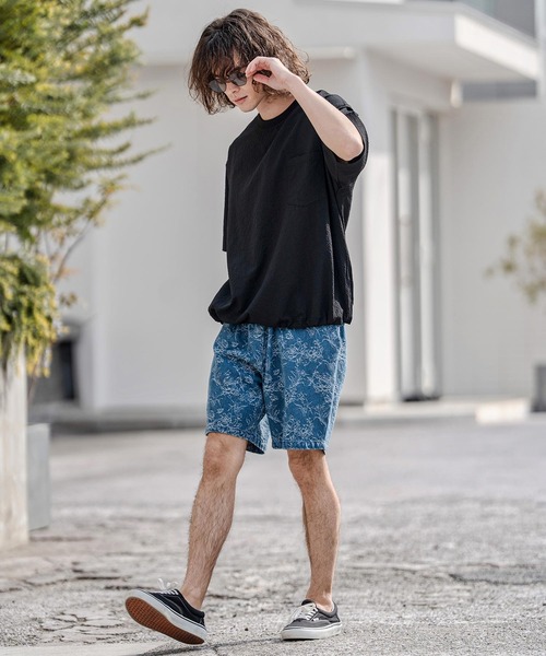 CAMBIO(カンビオ)の「mt10332-裾ドローコード付きシアサッカーTシャツ(BP-BFS0104)(Tシャツ/カットソー・メンズ・グレー/ブラック/ネイビー・S/M/L)」の18枚目の写真