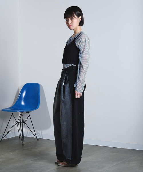 ROSE BUD（ローズバッド）の「(mici)DENIM REMAKE STYLE PANTS（デニムパンツ・レディース・インディゴブルー/ブラック・S/M）」の10枚目の写真