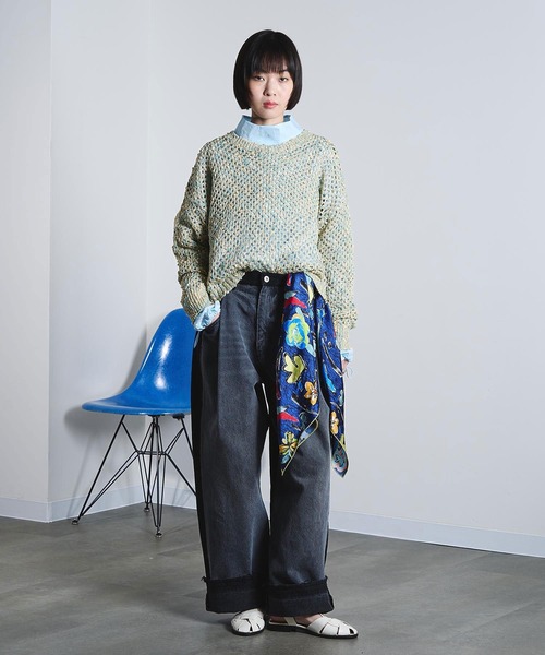 ROSE BUD（ローズバッド）の「(mici)DENIM REMAKE STYLE PANTS（デニムパンツ・レディース・インディゴブルー/ブラック・S/M）」の13枚目の写真