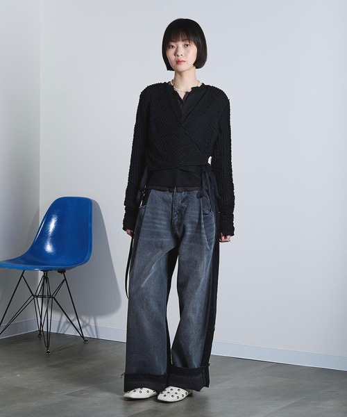 ROSE BUD（ローズバッド）の「(mici)DENIM REMAKE STYLE PANTS（デニムパンツ・レディース・インディゴブルー/ブラック・S/M）」の14枚目の写真
