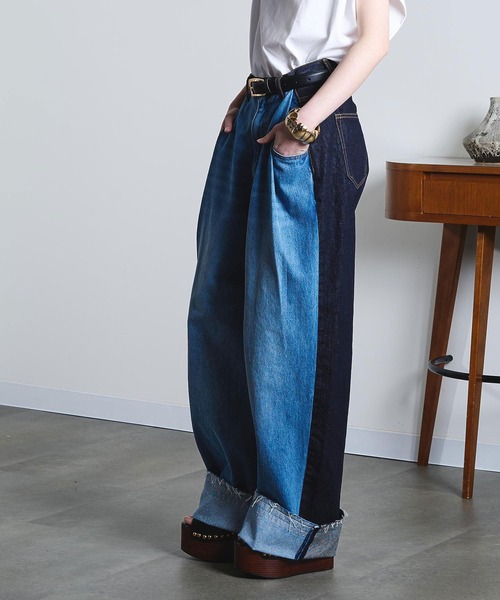 ROSE BUD（ローズバッド）の「(mici)DENIM REMAKE STYLE PANTS（デニムパンツ・レディース・インディゴブルー/ブラック・S/M）」の17枚目の写真