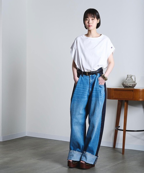ROSE BUD（ローズバッド）の「(mici)DENIM REMAKE STYLE PANTS（デニムパンツ・レディース・インディゴブルー/ブラック・S/M）」の19枚目の写真