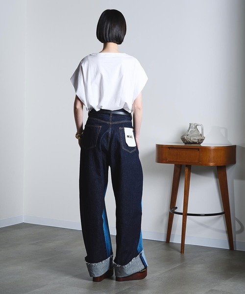 ROSE BUD（ローズバッド）の「(mici)DENIM REMAKE STYLE PANTS（デニムパンツ・レディース・インディゴブルー/ブラック・S/M）」の21枚目の写真