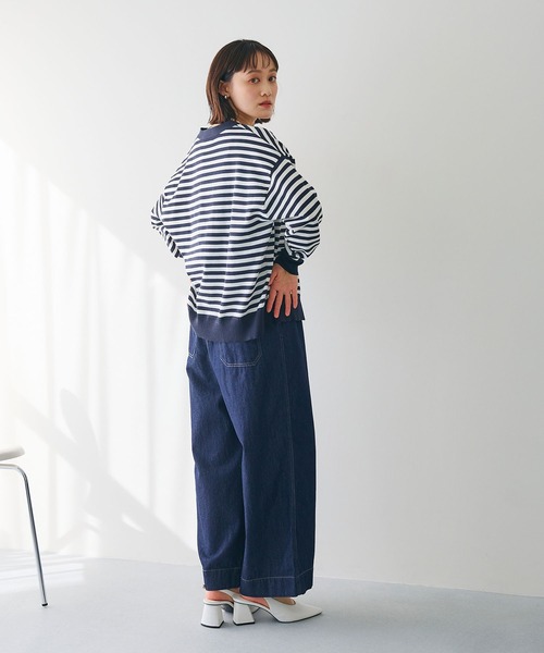 CROSS FUNCTION（クロスファンクション）の「《洗える》サマ美え 金釦ボーダーVネックカーディガン【CROSS FUNCTION/クロスファンクション】（カーディガン/ボレロ・レディース・ネイビー/ホワイト系その他・M/L/LL）」の14枚目の写真