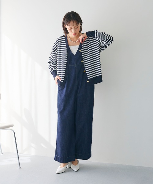 CROSS FUNCTION（クロスファンクション）の「《洗える》サマ美え 金釦ボーダーVネックカーディガン【CROSS FUNCTION/クロスファンクション】（カーディガン/ボレロ・レディース・ネイビー/ホワイト系その他・M/L/LL）」の22枚目の写真